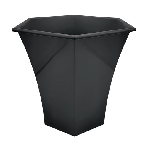 Garden Essentials Hexagonal Vienna Plant Pot 9.5L Assorted Colours Plant Pots & Planters Garden Essentials Black  