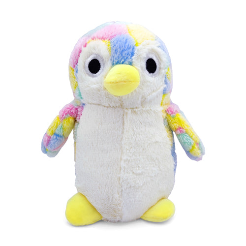 Fluffy Rainbow Squeaky Penguin Plush Dog Toy Dog Toys The Pet Hut   