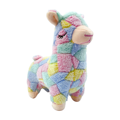 Fluffy Rainbow Squeaky Alpaca Plush Dog Toy Dog Toys The Pet Hut   