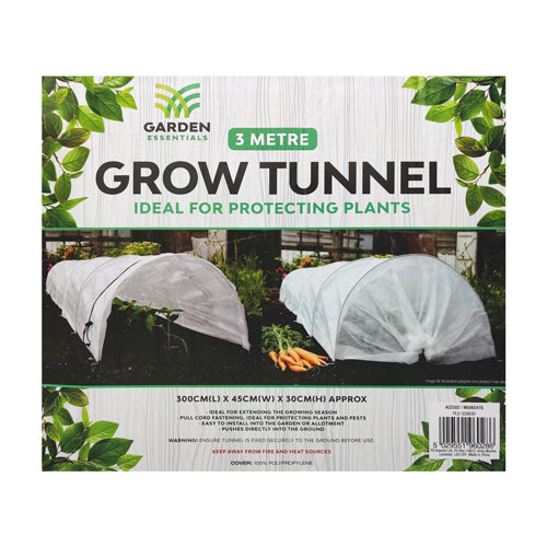 Garden Essentials Grow Tunnel 3 Metre Assorted Colours Lawn & Plant Care Garden Essentials White  