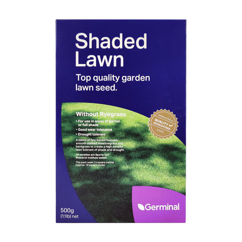 Germinal Shaded Lawn Seed Without Ryegrass 500g Lawn & Plant Care Germinal   