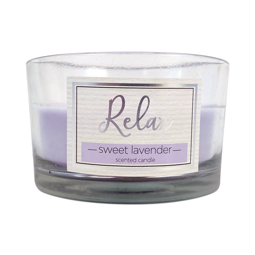 Relax Sweet Lavender Scented Wax Glass Candle 12oz Candles FabFinds   