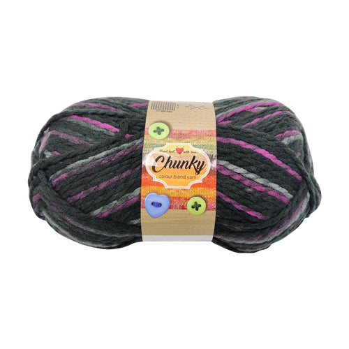 Buy Chunky Colour Blend Yarn Assorted Colours 100g- FabFinds