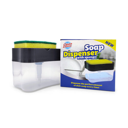 Clean & Shine Soap Dispenser With Sponge Cloths, Sponges & Scourers Clean & Shine   