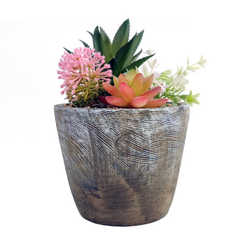 Artificial Succulent Plant Pink Flower in Decorative Pot 19cm Artificial Trees FabFinds   