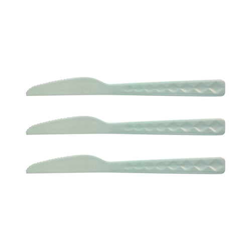 Bamboo Melamine Trendy 3 Piece Knife Set Kitchen Accessories FabFinds Turquoise  