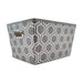 Coloured Hexagonal Print Storage Basket Storage Baskets Home Collection Grey  