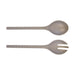 Bamboo Melamine Salad Spoon & Fork Set Assorted Colours Kitchen Accessories FabFinds   