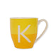 Initial K Two Tone Yellow Monogram Mug Mugs FabFinds   