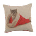 Kitten Santa Hat Christmas Cushion 45cm x 45cm Christmas Cushions & Throws Mr Crimbo   