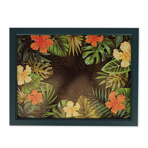 Tropical Leaf & Flowers Lap Tray With Cushion Decorative Trays FabFinds   