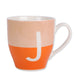 Initial J Coral Two Tone Monogram Mug Mugs FabFinds   