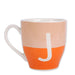 Initial J Coral Two Tone Monogram Mug Mugs FabFinds   