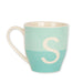 Initial S Turquoise Two Tone Monogram Mug Mugs FabFinds   