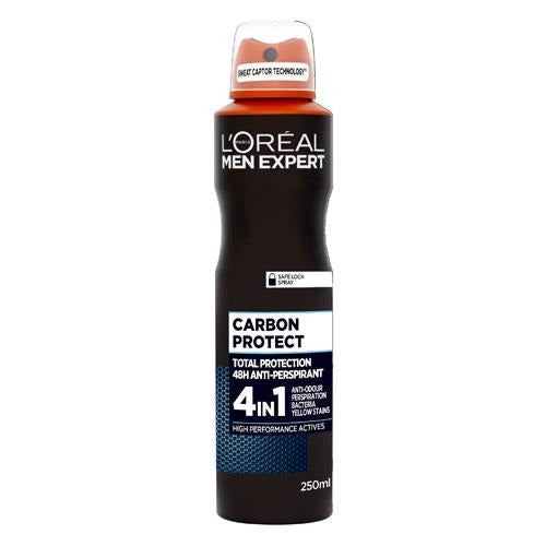 L'Oreal Men Expert Carbon Protect 4 in 1 Antiperspirant Deodorant 200ml Deodorant & Antiperspirants L'Oreal   