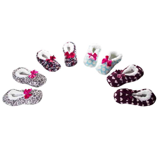 Ladies Cosy Toes Fleece Ballerina Slippers Slippers FabFinds   