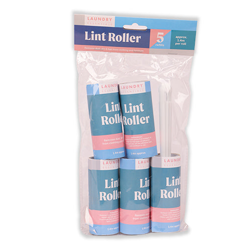 Laundry Essentials Lint Roller 5 Refills 1.4m Lint Rollers Laundry Essentials   