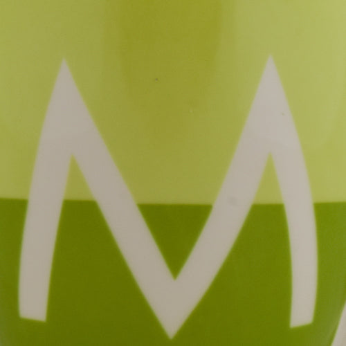 Initial M Green Two Tone Monogram Mug Mugs FabFinds   