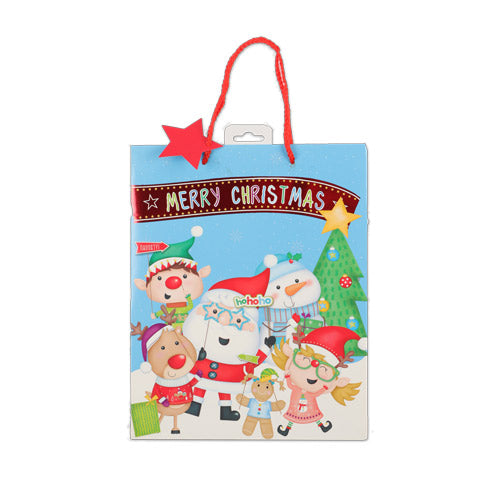 Merry Christmas Selfie Character Gift Bag Large Christmas Gift Bags & Boxes FabFinds   