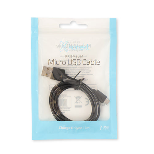Konekt Black Micro USB Cable 1M Mobile Phone Accessories Konekt   