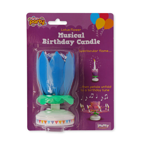 Lotus Flower Musical Birthday Candle Assorted Colours FabFinds