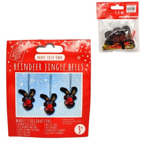 Make Your Own Reindeer Jingle Bells Kit Christmas Festive Decorations FabFinds   