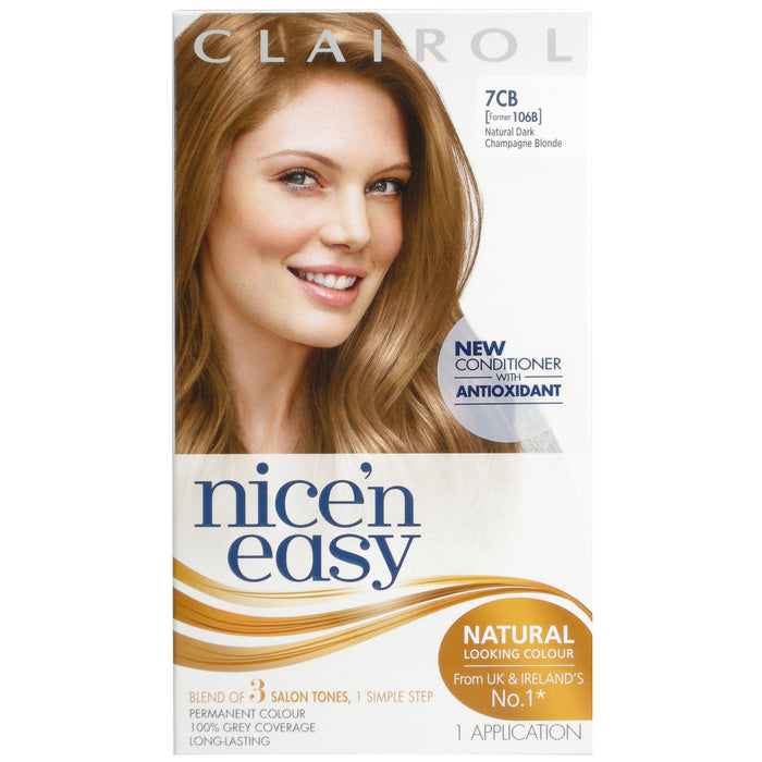 Clairol Nice n Easy Hair Colour in Champagne Blonde 7CB Hair Dye Clairol   