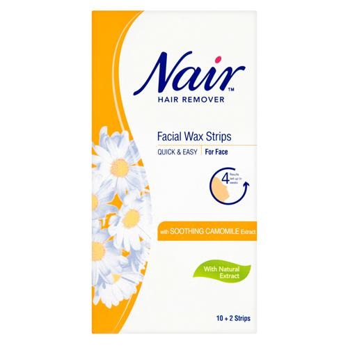 Nair Facial Waxing Strips Hair Remover 12 Pack Shaving & Hair Removal Nair   