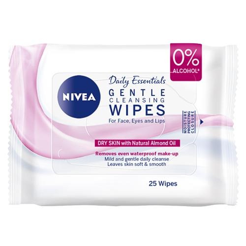 Nivea Daily Essentials Gentle Cleansing Wipes For Dry Skin 25 Wipes Face Wipes nivea   