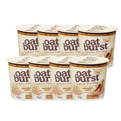 Oat Burst Instant Porridge Snack Plain Pack of 8 456g Cereals Oat Burst   