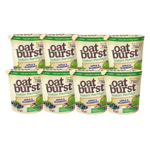 Oat Burst Instant Porridge Apple & Blueberry Pack of 8 Cereals Oat Burst   