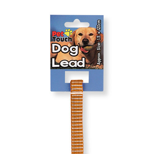 Pet Touch Fabric Dog Lead Assorted Colours 120cm Dog Accessories Pet Touch   