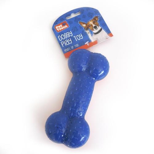 Pet Touch Dual Colour Squeaky Bone Dog Toy Assorted Colours Dog Toys Pet Touch Blue & Orange  