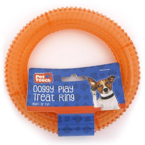 Pet Touch Treat Ring Dog Toy In Assorted Colours Dog Toys Pet Touch Orange  