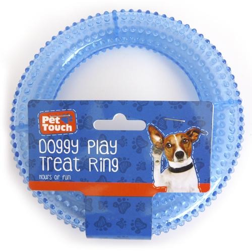 Pet Touch Treat Ring Dog Toy In Assorted Colours Dog Toys Pet Touch Blue  