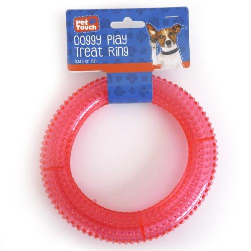 Pet Touch Treat Ring Dog Toy In Assorted Colours Dog Toys Pet Touch Pink  