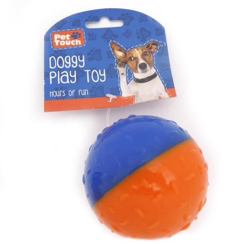 Pet Touch Dual Coloured Squeaky Ball Dog Toy Assorted Colours Dog Toys Pet Touch Blue & Orange  