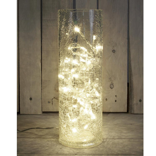 Crackle Vase Warm White LED Lights 30cm Home Lighting FabFinds   