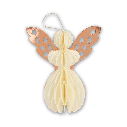 Honeycomb Angel Hanging Christmas Decoration Christmas Decoration FabFinds White  