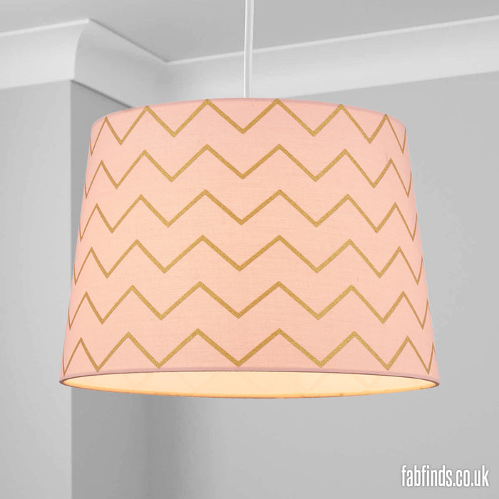 Home Collection Zig Zag Shade Assorted Colours Home Lighting FabFinds Pink  