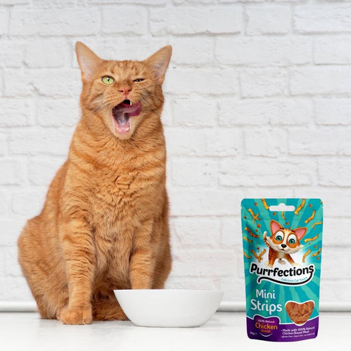 Purrfections Chicken Mini Strips Cat Treats 50g Cat Food & Treats Purrfections   