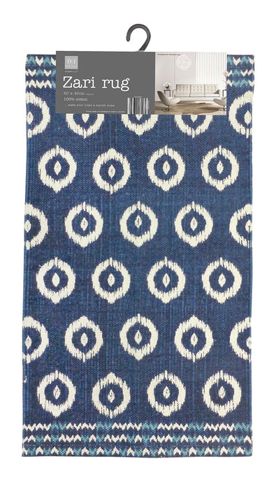 Zari Printed Floor Rug  FabFinds Blue Print 1  