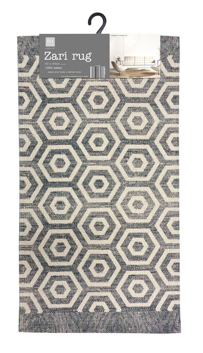 Zari Printed Floor Rug  FabFinds Hexagon Print 4  