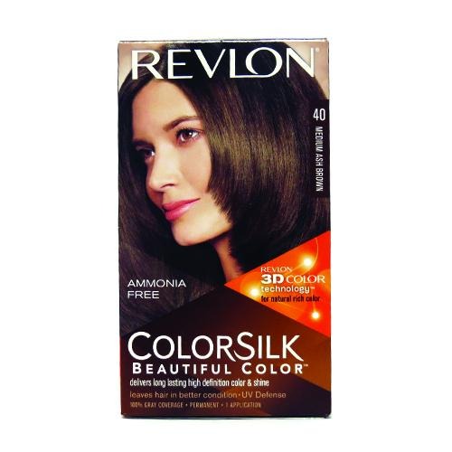 Revlon Colorsilk Hair Colour Medium Ash Brown 40 440g Hair Dye revlon   