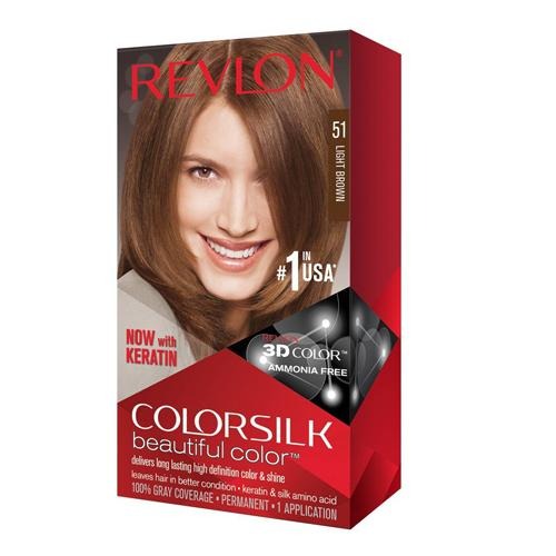 Revlon Colorsilk Hair Colour Light Brown 51 130ml Hair Dye revlon   