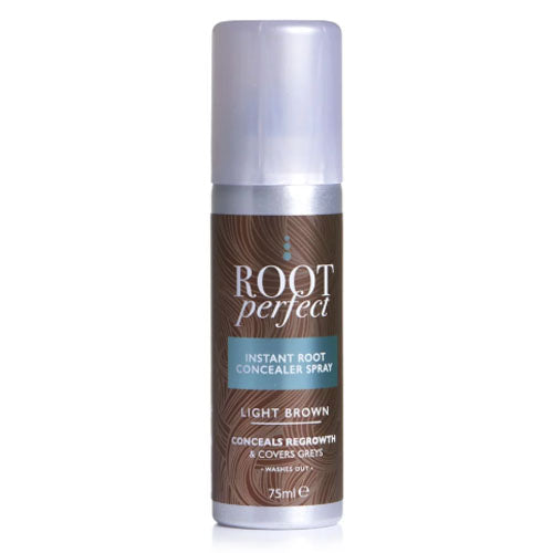 Root Perfect Instant Root Concealer Spray In Light Brown 75ml Hair Dye Root Perfect   