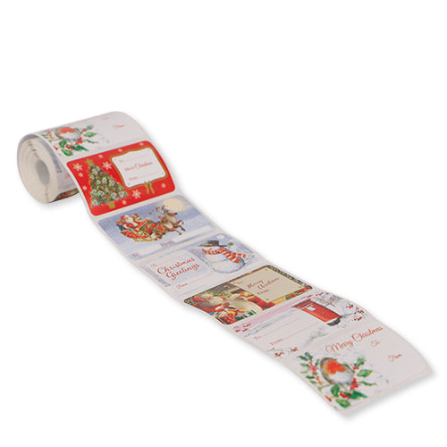 Jumbo Self Adhesive Tradional Christmas Gift Labels 150 Pk Christmas Tags & Bows FabFinds   