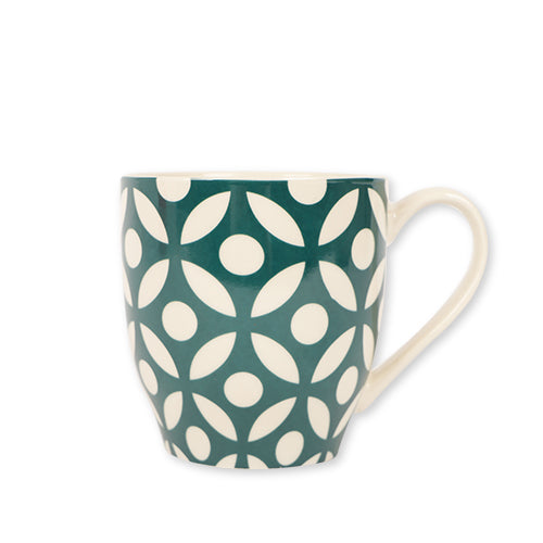 Green Geometric Print Mug Mugs FabFinds   