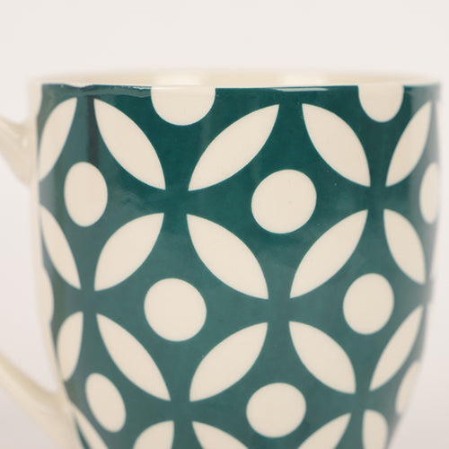 Green Geometric Print Mug Mugs FabFinds   
