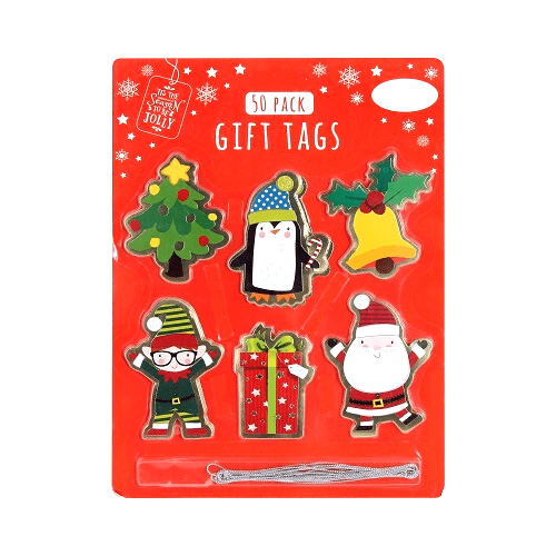 Christmas Gift Tags 50-Pack Polkadot Penguin Christmas Tags & Bows FabFinds   